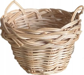 TermĂ©szetes KosĂĄr Fonott KosĂĄr FogantyĂșkkal Betlehem dekorĂĄciĂłhoz 4,5cm magas