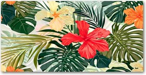 Konyhai panel Hawaii virágok 140x70 cm Ragasztó
