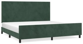 sötétzöld bársony ágykeret matrac nélkül 200x200 cm