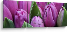Kép - tulipánok (órával) (90x30 cm)