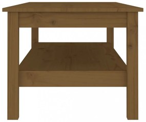 mézbarna tömör fenyőfa dohányzóasztal 110 x 50 x 40 cm