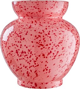 BOOGY SPLASH kerámia váza 23 cm , rózsaszín/piros