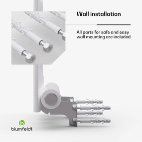 Blumfeldt Ontario, radiátor, 120 x 30, 1/2" csatlakozó, falra szerelhető, 733 W