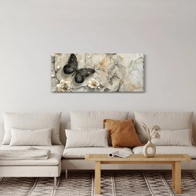 Kép - Márvány háttér pillangókkal (120x50 cm)