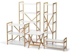 Lora ötszintes fehér keskeny bambuszpolc - Bonami Essentials
