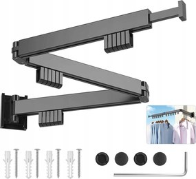 Kihúzható Ruhaakasztó 3 Fokozatban Összecsukható Akasztókkal 120CM