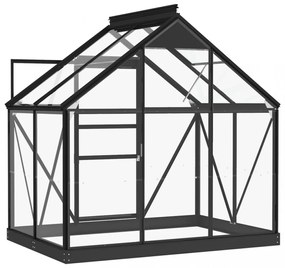 antracitszürke üveg és alumínium melegház 155 x 103 x 191 cm
