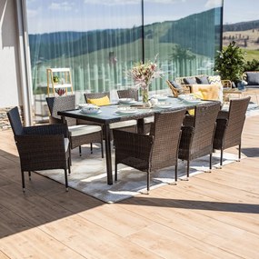 Kerti bútor szett LT3930 barna-bézs rattan