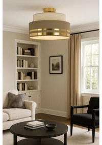 Mennyezeti lámpa TAMI 1xE27/60W/230V átm. 40 cm bézs/barna/arany