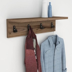 Ayla sötétbarna polc 4 akasztóval