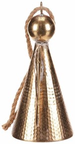 Függő fém karácsonyi dekoráció Angyal harang 24cm, arany