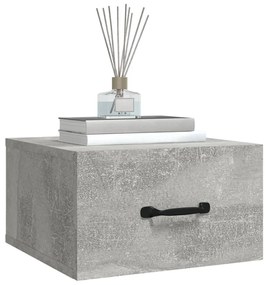Betonszürke falra szerelhető éjjeliszekrény 35x35x20 cm
