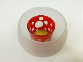 Lámpa Tealight melegítő gyertyatartó Kert piros Kör