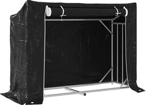 vidaXL Tűzifa állvány esővédővel 151x60,5x110,5 cm horganyzott acél