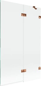 Mexen Lunar 2-részes kádparaván jobbos 110 x 150 cm, átlátszó, rózsaarany - 897-110-100-60-00-P