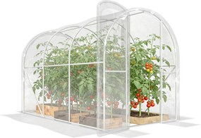 Outsunny alagút üvegház 3 x 2 x 1,95 m — 6 m², 150 g/m² UV-álló PE takaró, nyitható ajtó — zöldségeknek, növényeknek és virágoknak | Aosom