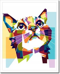 Poszterek keretben 40x50 Absztrakt macska