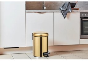 WENKO 24009800 - LEMAN szemetes 17x25 cm rozsdamentes acél/arany/fekete