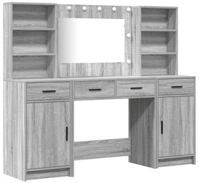 Sminkasztal Készlet 3 pcs Szürke sonoma 78.5 x 41 x 135 cm