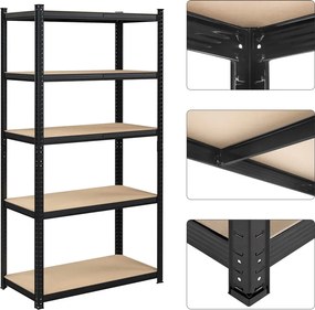 Nagy teherbírású tárolópolc szett (2 db), fekete