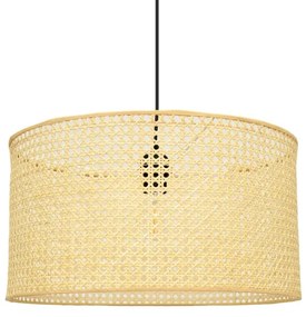 Csillár zsinóron ALBA 2xE27/15W/230V rattan/fekete