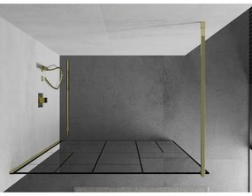 Mexen Kioto zuhanyparaván 110x200 cm 8 mm, arany profil, üveg fekete minta 2, 800-110-101-50-78