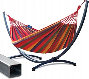 Függőágy horganyzott vázzal Grande kétszemélyes függőágy piros Potenza