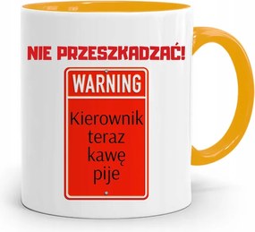 Sárga Bögre A Vezetőnek Ne Zavarj! fényképes nyomattal