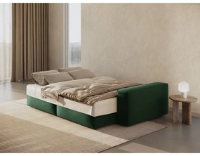 Sötétzöld bársony kinyitható-tárolóhelyes kanapé 247 cm Jodie – Micadoni