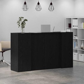 vidaXL recepciós pult fekete tölgyszínű 180x50x103,5 cm szerelt fa