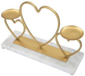 Aranyszínű-fehér gyertyatartó - Mauro Ferretti