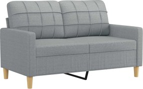 vidaXL kétszemélyes világosszürke szövetkanapé 120 cm