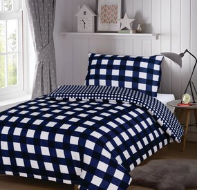Mikroszálas ágyneműhuzat NAVY GINGHAM kék-fehér Ágyneműhuzat mérete: 70 x 90 cm | 140 x 200 cm