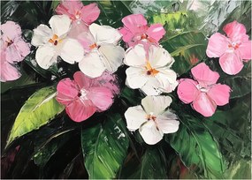 Kép - Rózsaszín és fehér virágok (70x50 cm)