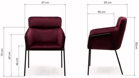 Bordó design szék HELSINKI VELVET