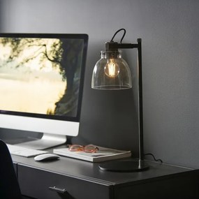 Endon 107012 - Asztali lámpa URBAN 1xE27/10W/230V fekete/füstös fekete