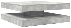 betonszürke dohányzóasztal 360 fokban forgatható 90x90x34,5 cm