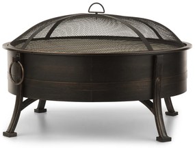 Catania, 2 az 1-ben tűzrakóhely, Ø 80cm szikrafogó, Ø 70cm grill, acél, antik hatás