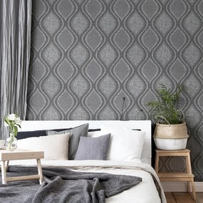 Arthouse Signature 1 Curve sötétszürke-szürke geometrikus vlies tapéta – 295100