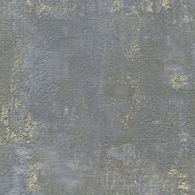 Vinyl tapéta, mosható, kék-arany beton vakolat utánzat