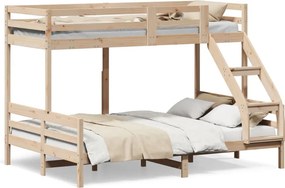 vidaXL tömör fenyőfa emeletes ágy 90x200/140x200 cm