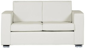 Kétszemélyes Fehér Bőr Kanapé  HELSINKI Beliani