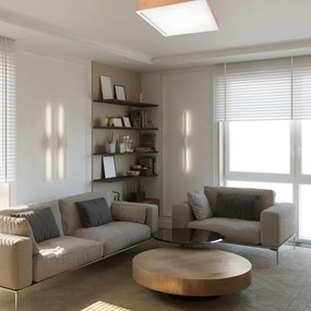 Mennyezeti lámpa OAK SQUARE 4xE27/15W/230V 48x48 cm tölgy/fehér