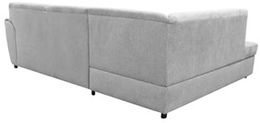 Kihúzható L alakú sarok ülőgarnitúra SERPA, balos, tárolóval, szürke