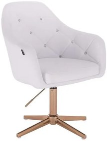HC830CROSS Fehér modern műbőr szék arany lábbal