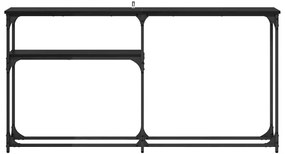 Konzolasztal Musta tammi 145x22.5x75cm Faanyag