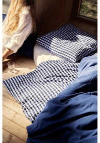 Fehér-sötétkék egyszemélyes krepp ágyneműhuzat 140x200 cm Bæk&amp;Bølge – JUNA