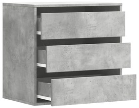 betonszürke szerelt fa fiókos sarokszekrény 60 x 41 x 58 cm