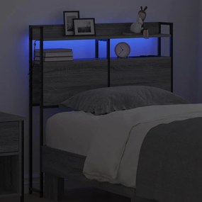 Fejtámla LED -es lámpákkal Szürke sonoma 100 cm Faanyag