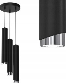 Mennyezeti Lámpa Lógó Cső Fém GU10 Loft Spot Fekete Króm Jégcsap